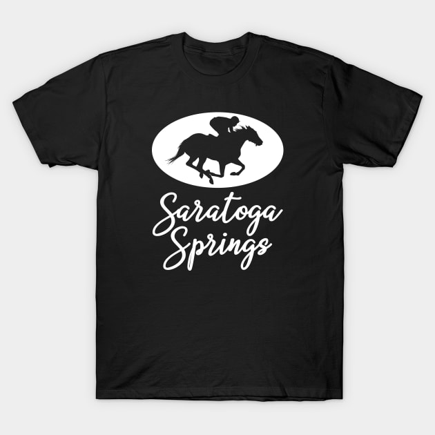 Saratoga Springs New York Horse Racing T-Shirt by sewandtell